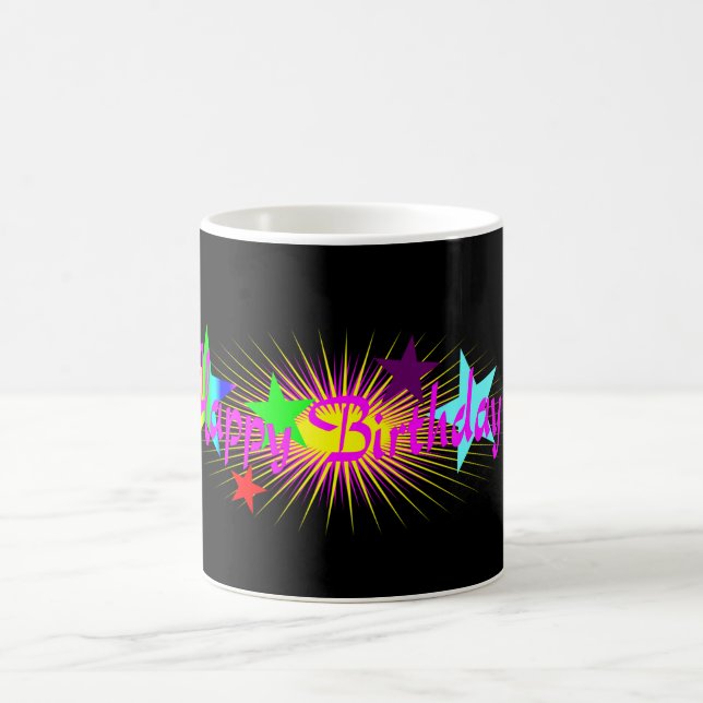 Mug Joyeux anniversaire rose coloré (Centre)