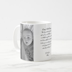 Mug Joyeux Anniversaire Script Photo Bébé maman Cadeau