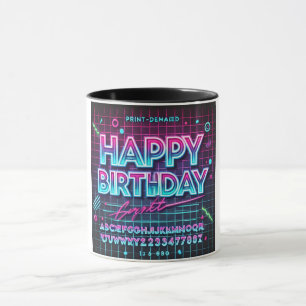 Mug Joyeux Anniversaire Vibes Neon Glow