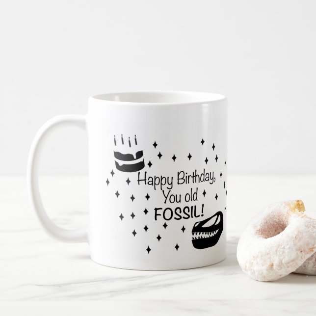 Mug Joyeux Anniversaire, Vieille Fossile, Anniversaire (Avec donut)