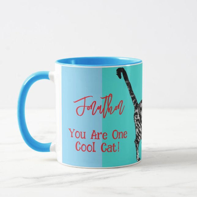 Mug Joyeux Anniversaire Vous Chat Tabby Cool Mens Mari (Gauche)