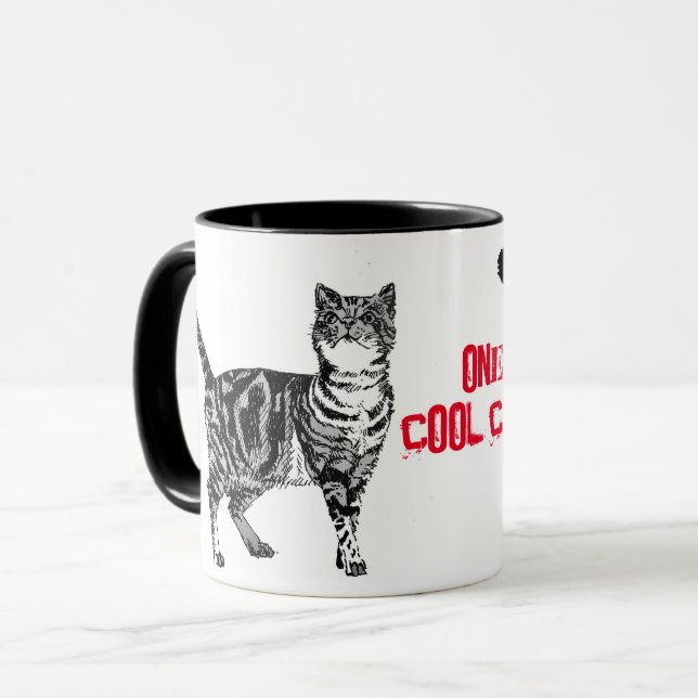 Mug Joyeux anniversaire Vous Cool Tabby Cat (Devant gauche)