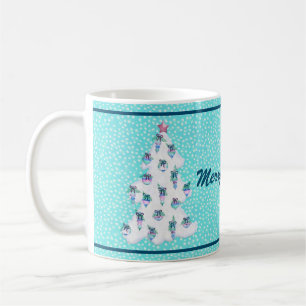 Mug Joyeux Aquarelle Ornements de Noël sur la neige d'