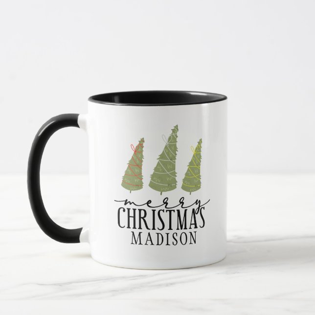 Mug Joyeux arbres de Noël Joyeux Jardins Jours fériés (Gauche)