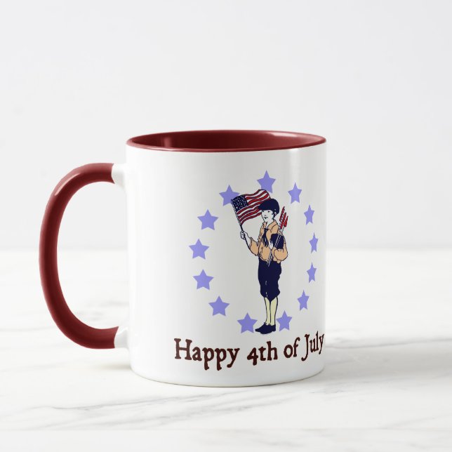 Mug Joyeux Art Vintage 4 juillet (Gauche)