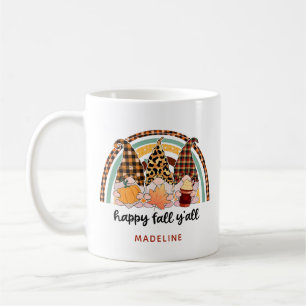 Mug Joyeux Automne à Tous Gnome Arc-en-ciel Nom