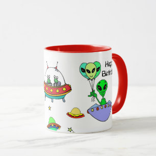 Mug Joyeux Birthday Alien Ship Cup Personnaliser Coffe