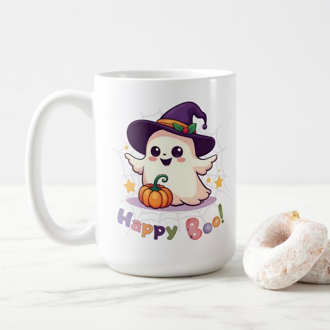 Mug Joyeux Boo Cute Ghost (Avec donut)