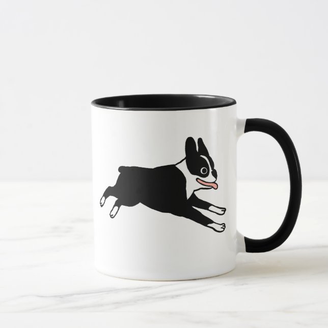 Mug Joyeux Boston Terrier Running | Joli chien de dess (Droite)