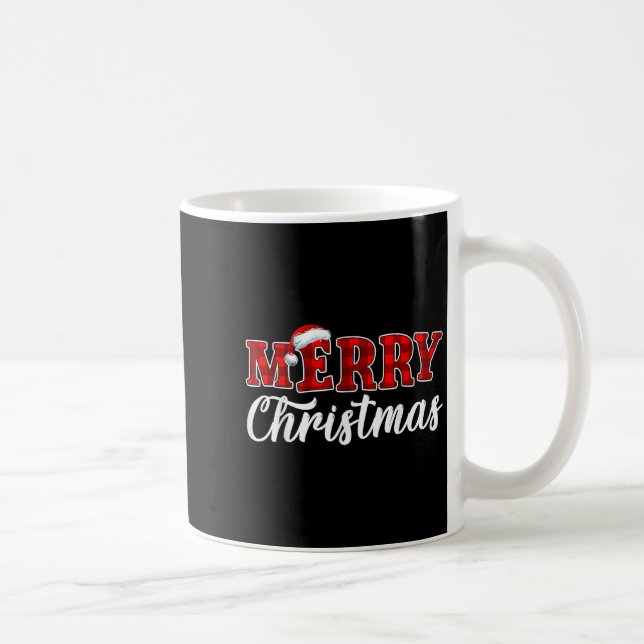 Mug Joyeux Buffalo de Noël Plaid Rouge Noël Noël Noël  (Droite)
