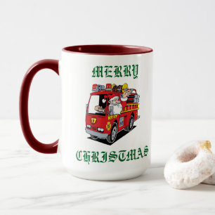 Mug Joyeux Camion d'incendie de Noël