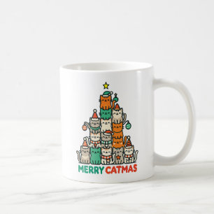 Mug Joyeux Catmas Cute Chat Noël Arbre de Noël