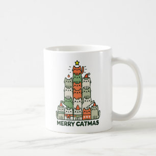 Mug Joyeux Catmas Cute Chat Noël Arbre de Noël