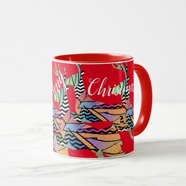 Mug Joyeux Cerf bondissant de Noël (Devant droit)