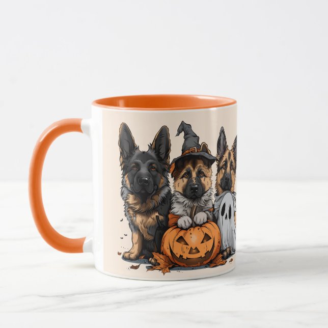 Mug Joyeux chien berger allemand Halloween (Gauche)