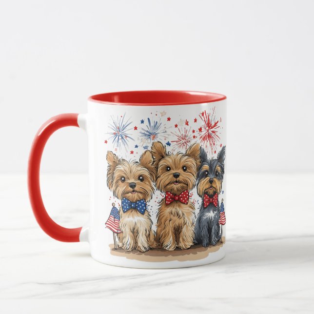 Mug Joyeux Chiens 4 juillet Yorkshire Terrier (Gauche)
