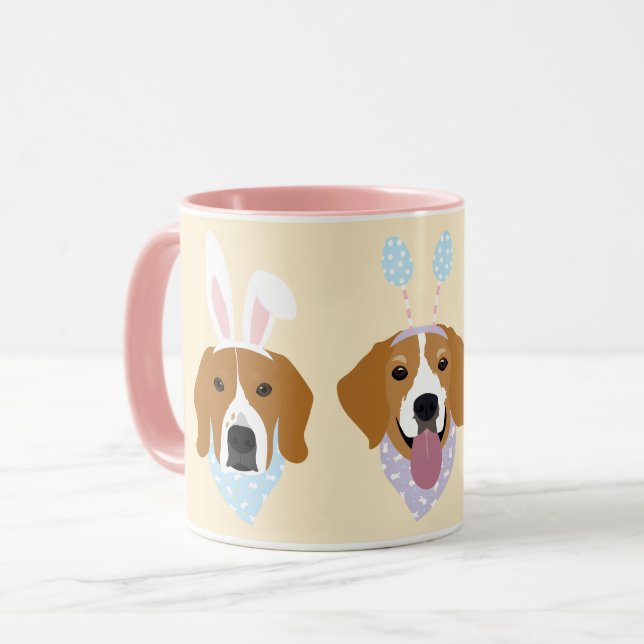 Mug Joyeux Chiens Beagles de Pâques (Devant gauche)