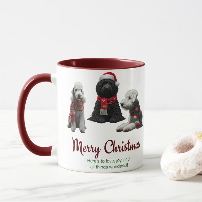 Mug Joyeux Chiens de Noël (Avec donut)
