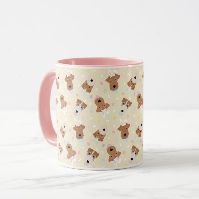 Mug Joyeux Chiens de Terrier gallois de Pâques (Devant gauche)