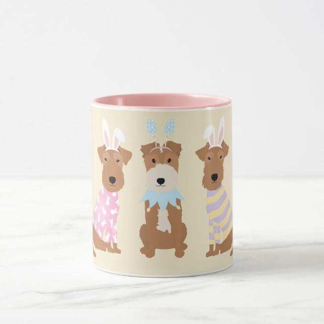 Mug Joyeux Chiens de Terrier gallois de Pâques (Centre)
