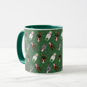 Mug Joyeux Chiens Dobermann Jour de la Saint Patrick