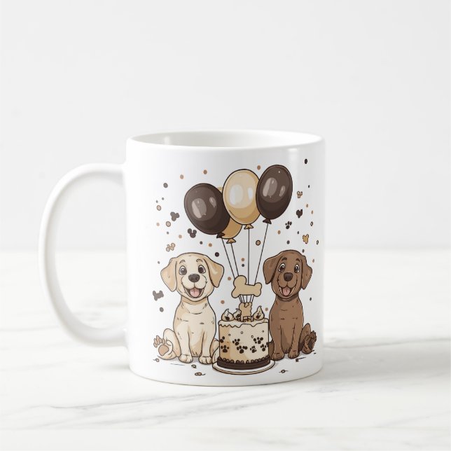 Mug Joyeux Chiens du Labrador Retriever (Gauche)
