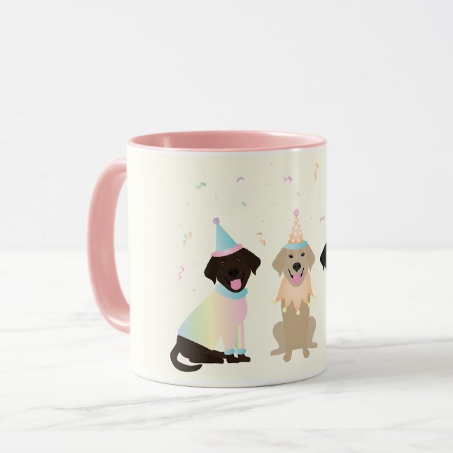 Mug Joyeux Chiens du Labrador Retriever (Devant gauche)