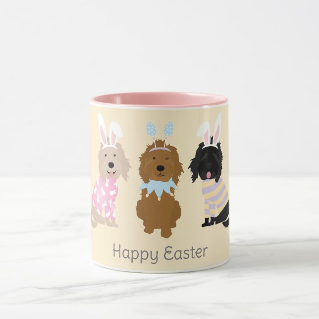 Mug Joyeux Chiens Goldendoodle de Pâques (Centre)