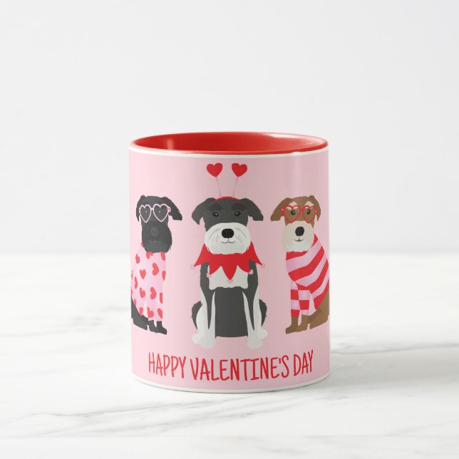 Mug Joyeux Chiens Schnauzer de la Journée des Valentin (Centre)