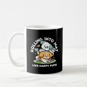Mug Joyeux Chiots Arrivés En Mai - Kawaii Dog Art