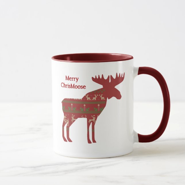 Mug Joyeux ChrisMoose Funny Christmas Moose Animal Art (Droite)