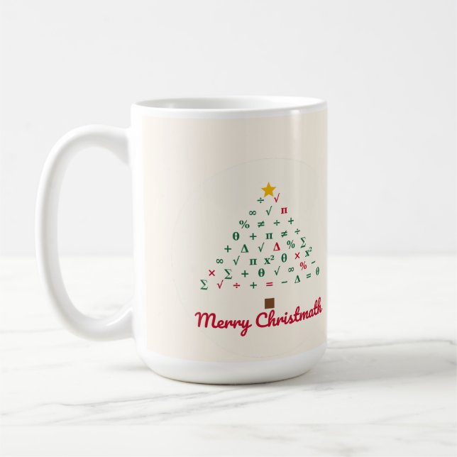Mug Joyeux Christmath pour professeur de maths drô (Gauche)