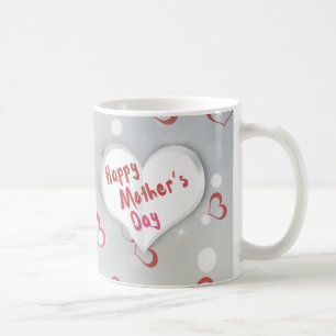 Mug Joyeux coeur de papier 3D de la Fête des Mères