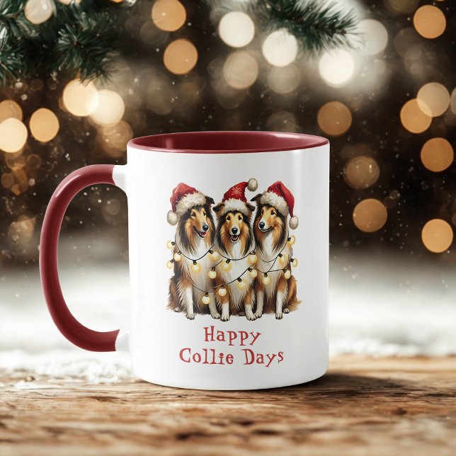 Mug Joyeux Collie Days Christmas Chien Café (Créateur téléchargé)