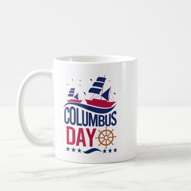 Mug Joyeux Columbus Day – Célébrez l'Histoire (Gauche)