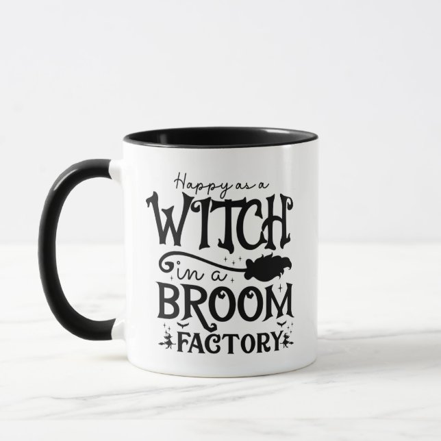 Mug Joyeux comme une sorcière dans une usine de balais (Gauche)