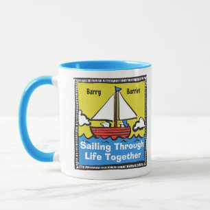 Mug Joyeux couple naviguant à travers la vie ensemble 