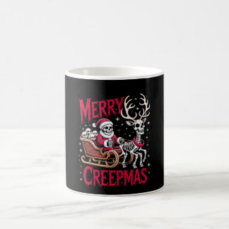 Mug Joyeux Creepmas squelette Santa traîneau renne Noë