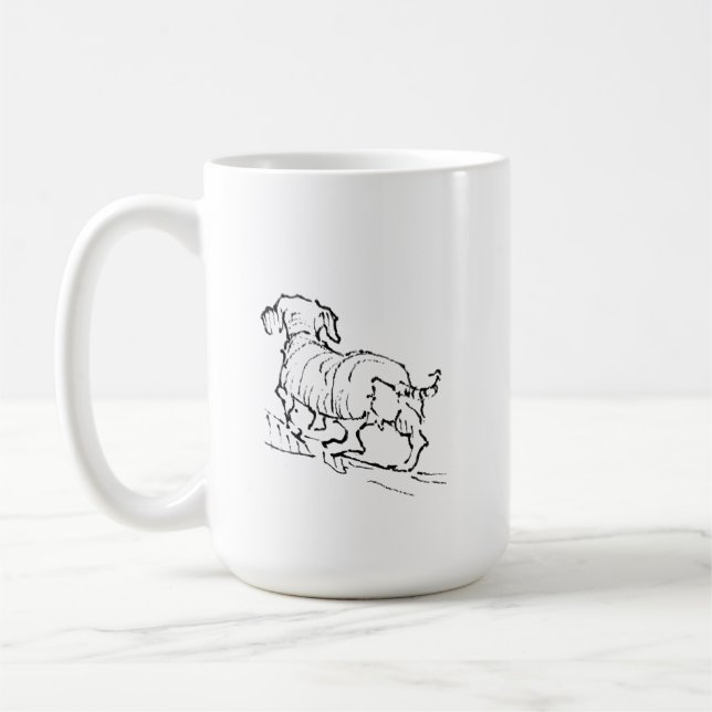 Mug Joyeux Dachshund – Mug à Café pour Chien Sauci (Gauche)