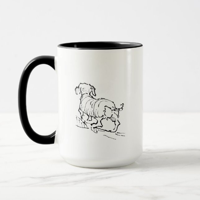 Mug Joyeux Dachshund – Mug à Café pour Chien Sauci (Gauche)