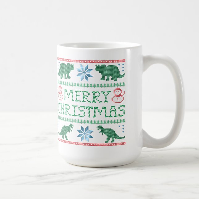 Mug Joyeux Dinosaur de Noël Douille moche pour les enf (Droite)