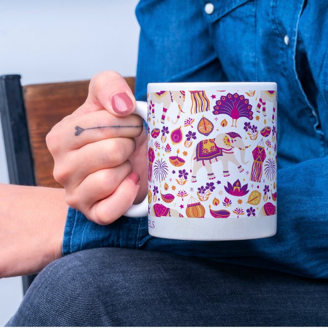 Mug Joyeux Diwali Boug personnalisé pour café de thé (Créateur téléchargé)