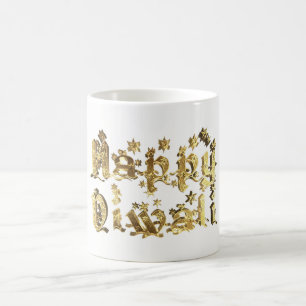 Mug Joyeux Diwali Stars Décoratifs Typographie Or