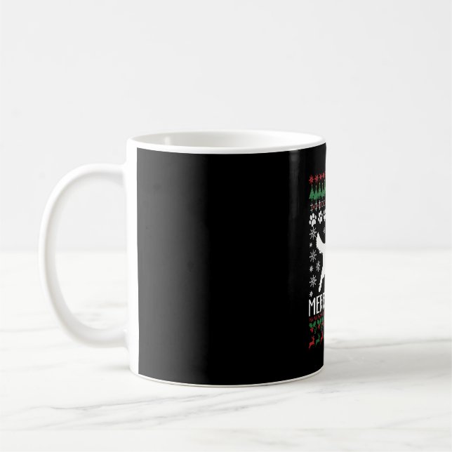 Mug Joyeux Dogmes Chien Flocon de Neige Sweat de Noël  (Gauche)