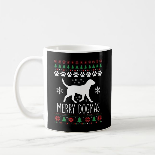 Mug Joyeux Dogmes Noël Chien Vecteur (Gauche)