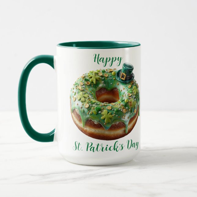 Mug Joyeux donut de la Saint-Patrick avec chapeau de l (Gauche)