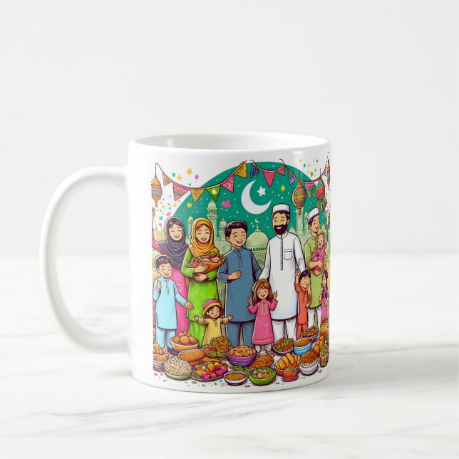 Mug Joyeux Eid Famille Drôle Célébration Design (Gauche)