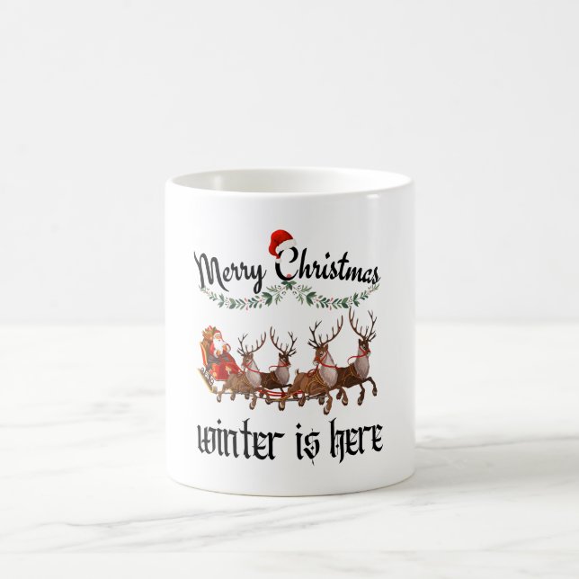 Mug Joyeux et brillant : Festive Noël Design pour Vaca (Centre)