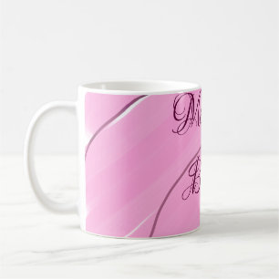 Mug Joyeux et brillant rose bouclé doodé design mode g