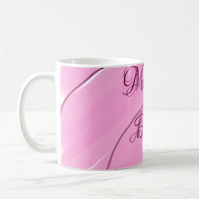 Mug Joyeux et brillant rose bouclé doodé design mode g (Gauche)